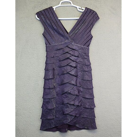 Cache Dress Womens 6 Purple Pleated Iridescent‎ Y2K Mermaid Prom Ball Cocktail - Picture 1 of 16